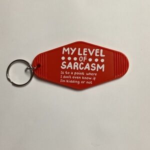 Red Sarcasm Keychain